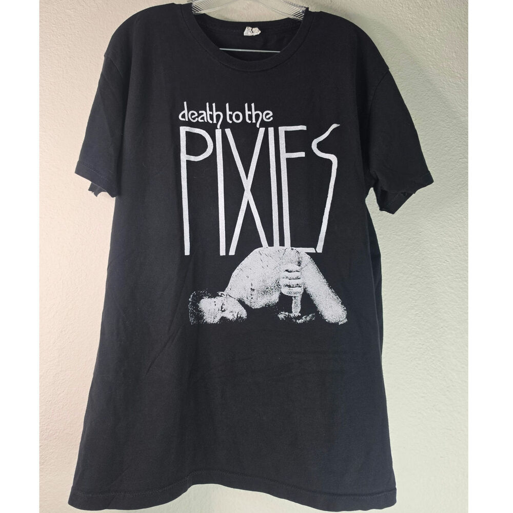 Black "Death to the Pixies" T-shirt Band Logo Grayscale 2014 North American Tour
